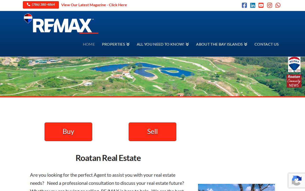 RE/MAX Bay Islands website