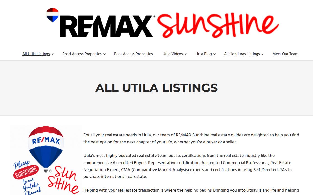 RE/MAX SUNSHINE website